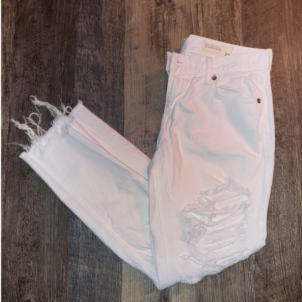 Pistola white distressed jeans